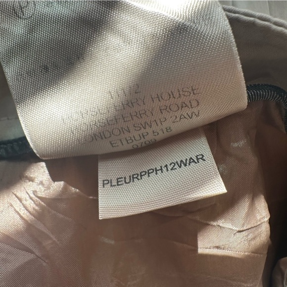 Burberry London Knee Length Pleated Skirt Tan Khaki Button Up Size 6 Small - Picture 12 of 13